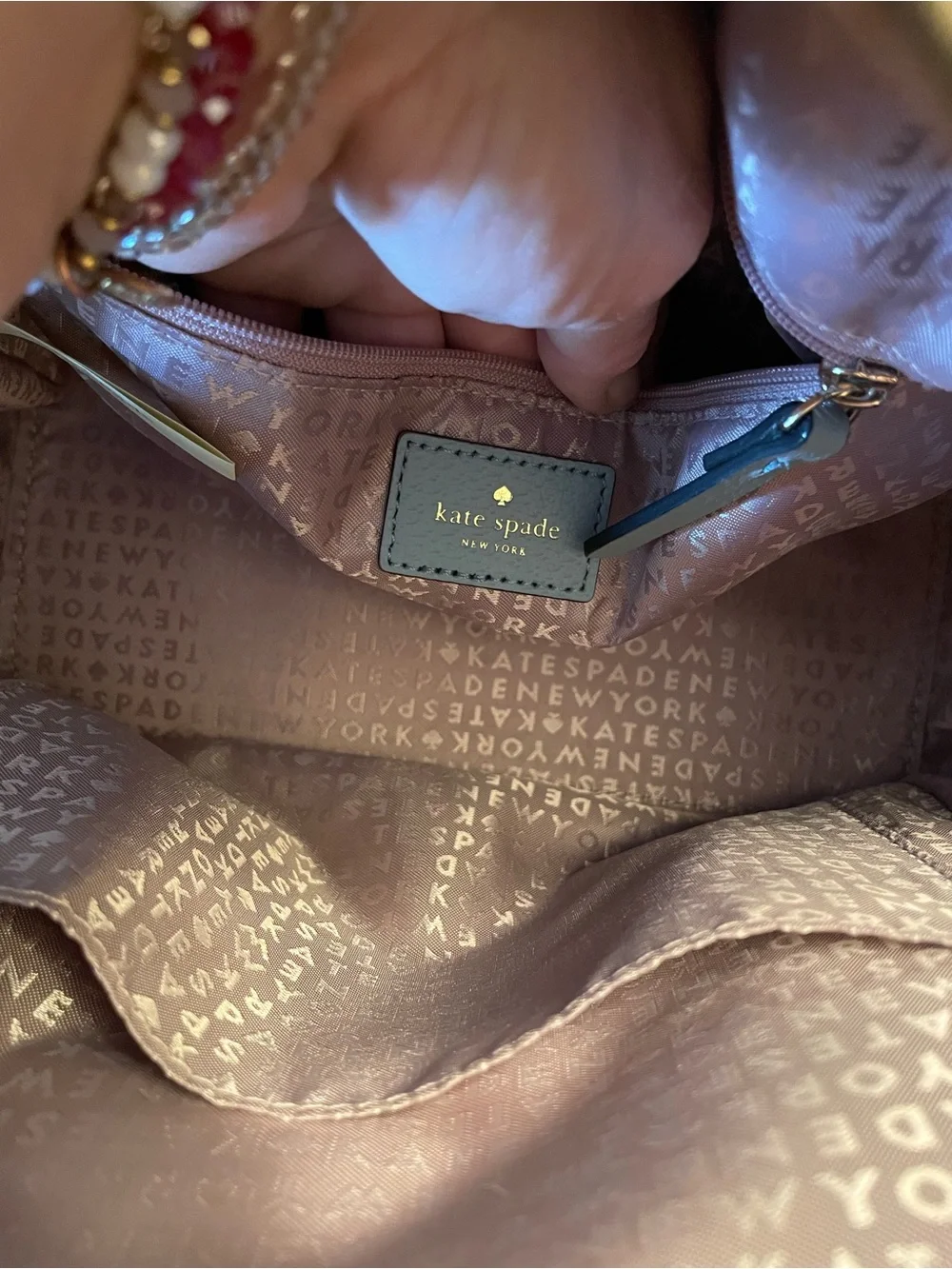 kate spade Light Blue Pebble Leather Mini Backpack with Gold Hardware